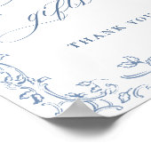 Renaissance Verziert Dusty Blue Cards und Geschenk Poster (Ecke)