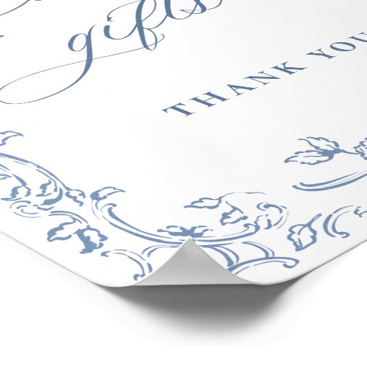 Renaissance Verziert Dusty Blue Cards und Geschenk Poster (Ecke)