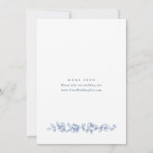 Renaissance Verziert Dusty Blue Floral Brautparty Einladung (Rückseite)