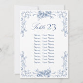 Renaissance Verziert Dusty Blue Seating Chart Card Einladung (Rückseite)