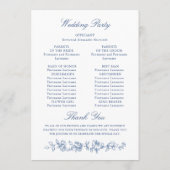 Renaissance Verziert Dusty Blue Wedding Zeremonie Programm (Rückseite)