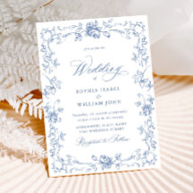 Renaissance Verziert Floral Dusty Blue Wedding