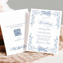 Renaissance Verziert Floral Dusty Blue Wedding