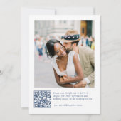 Renaissance Verziert Floral Dusty Blue Wedding Einladung (Rückseite)