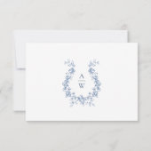 Renaissance Verziert Floral Dusty Blue Wedding RSVP Karte (Rückseite)