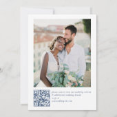 Renaissance Verziert Floral Dusty Blue Wedding Save The Date (Rückseite)