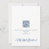 Renaissance Verziert Floral Dusty Blue Wedding Save The Date (Rückseite)