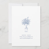 Renaissance Verziert Floral Dusty Blue Wedding Save The Date (Rückseite)