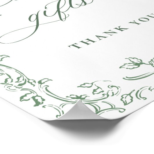 Renaissance Verziert Sage Green Cards und Geschenk Poster (Ecke)