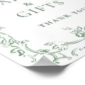 Renaissance Verziert Sage Green Cards und Geschenk Poster (Ecke)