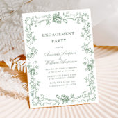 Renaissance Verziert Sage Green ENGAGEMENT PARTEI Einladung