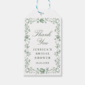 Renaissance Verziert Sage Green Floral Brautparty Geschenkanhänger (Vorderseite)