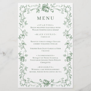 Renaissance Verziert Sage Green Floral Wedding Men