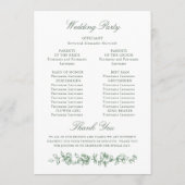 Renaissance Verziert Sage Green Wedding Zeremonie Programm (Rückseite)
