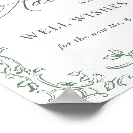 Renaissance Verziert Sage Grüne Beratung & Wünsche Poster (Ecke)