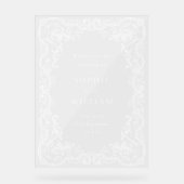 Renaissance Verziert Wedding WELCOME Hochzeit Acrylschild (Vorderseite)