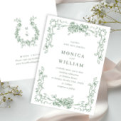 Renaissance Verzierte Blumenfeier Grüne Hochzeit Einladung