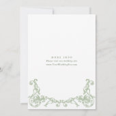 Renaissance Verzierte Blumenfeier Grüne Hochzeit Einladung (Rückseite)