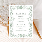 Renaissance Verzierte Blumenfeier Grüne Hochzeit Save The Date