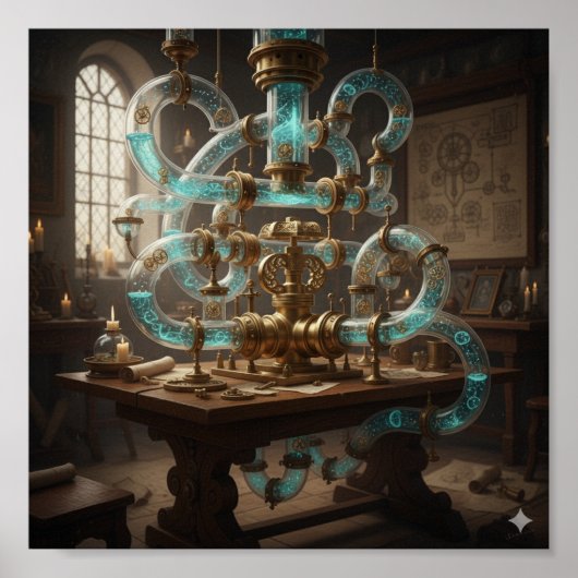 Renaissance Wissenschaftlicher Zeichn Poster (Vorne)