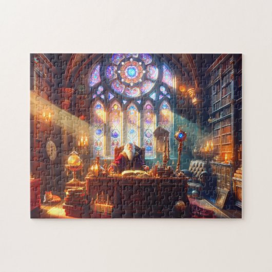 Renaissance-Zauberer am Schreibtisch Antike Studie Puzzle (Horizontal)