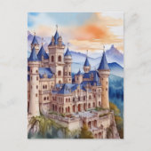 Renaissanceschloss in den Bergen. AI-Technologie Postkarte (Vorderseite)