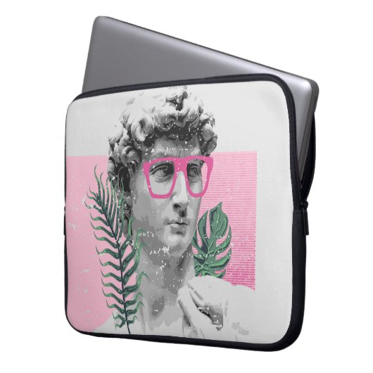 Renaissanceskulptur Stilvoller T - Shirt und ap Laptopschutzhülle (Vorderseite Links)