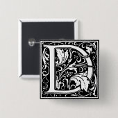 Renaissancestil Alphabet Letter D - Button (Vorne & Hinten)