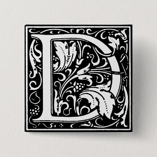 Renaissancestil Alphabet Letter D - Button (Vorderseite)