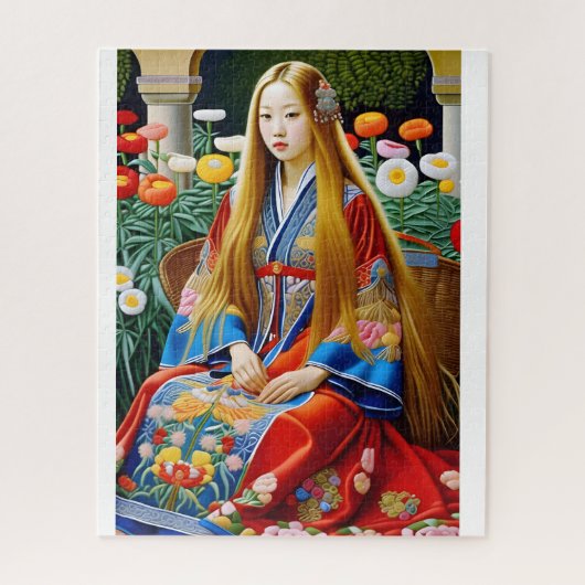 Renaissancestil in blauer Malerei Puzzle (Vertikal)