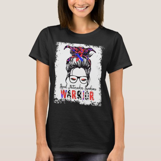 Renal Nutcracker Syndrom Warrior Blue Red Ribbon T-Shirt (Vorderseite)