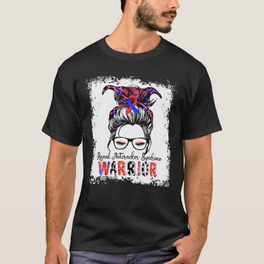Renal Nutcracker Syndrom Warrior Blue Red Ribbon T-Shirt (Vorderseite)