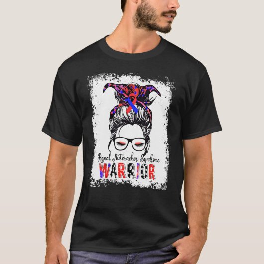 Renal Nutcracker Syndrom Warrior Blue Red Ribbon T-Shirt (Vorderseite)