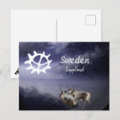 Renar på fjäll vinter postkarte (Vorne/Hinten)