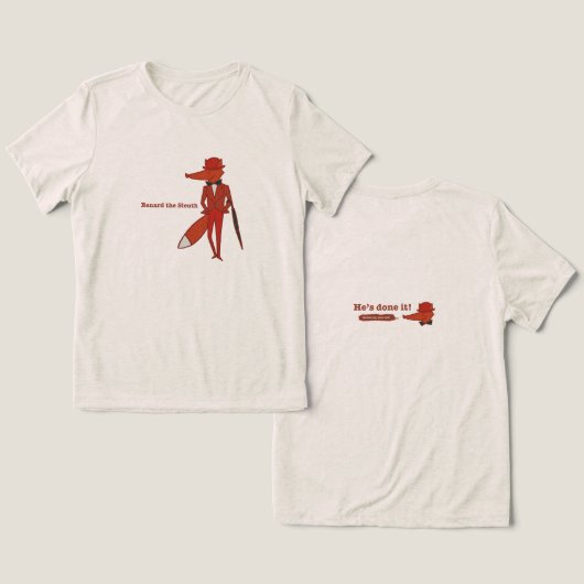 Renard the Sleuth Tri-Blend Shirt (Design Vorderseite & Rückseite)