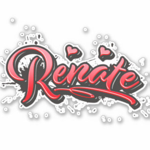 Renate red Heart Graffiti Aufkleber Sticker