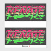 Renate Vorname Name Graffiti Aufkleber Sticker (Blatt)