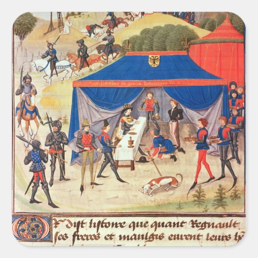 Renaud de Montauban und Charlemagne Quadratischer Aufkleber (Vorderseite)