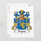 Renaud Familienwappen Postkarte (Vorne/Hinten)