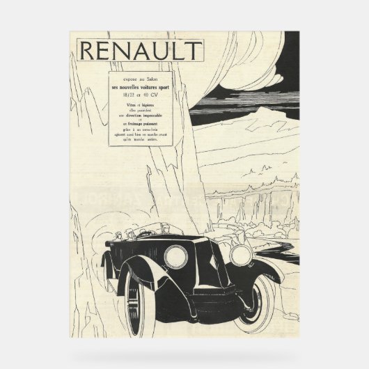 Renault Advert aus der 1930er Jahre Acrylschild (Vorderseite)