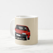 Renault Clio I, rote Illustration x 2 Kaffeetasse (Vorderseite Links)