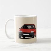 Renault Clio I, rote Illustration x 2 Kaffeetasse (Links)