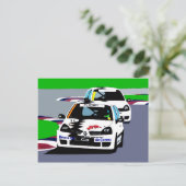 Renault Clio Racing Cars Postkarte (Stehend Vorderseite)