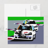Renault Clio Racing Cars Postkarte (Vorne/Hinten)