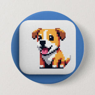 Renbow-Bananen-Welpe-Pop-Hund auf Knöpfen Flecken  Button