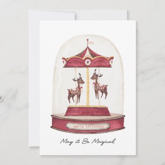 Rendeer Carousel Greetings Card Einladung (Vorderseite)