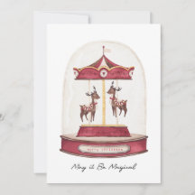 Rendeer Carousel Greetings Card