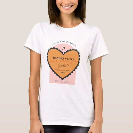 Rendez Veuve, Veuve vor Vows T-Shirt (Vorderseite)