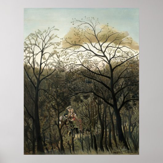 Rendezvous im Wald - Henri Rousseau Kunst, Dichtun Poster (Vorne)