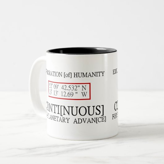 Rendlesham binärer Code wissenschaftliche Zweifarbige Tasse (Vorderseite Links)